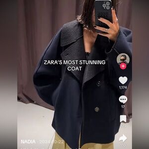 Zara boxy double face coat size l-XL